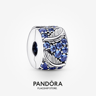 Pandora จี้ขนนกโค้ง และคลิป Pavé อุปกรณ์เสริม สําหรับทําเครื่องประดับ DIY p512