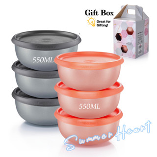 TUPPERWARE ชามทัปเปอร์แวร์ ลายดอกไม้ (3) 550 มล. พร้อมกล่อง