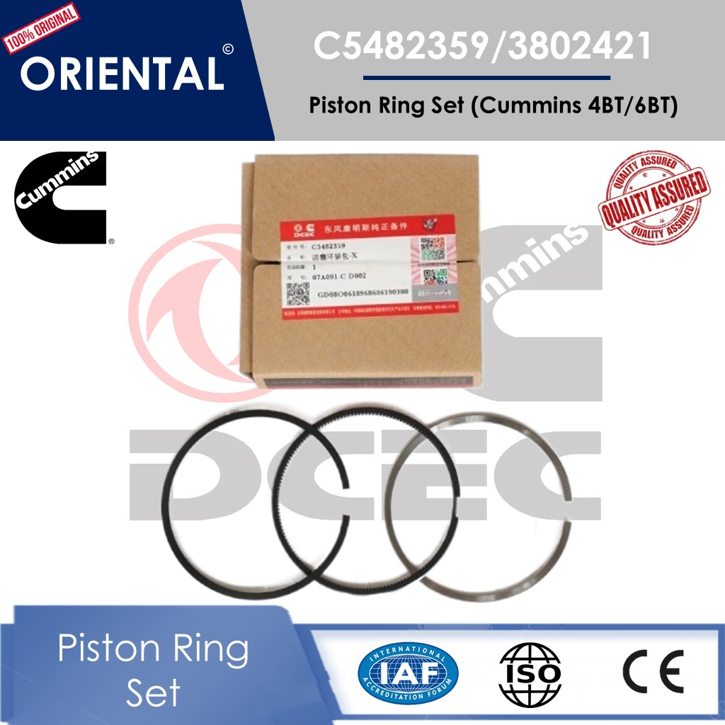 คัมมินส์ 5482359 / 3802421 แหวนลูกสูบสําหรับ 4BT & 6BT Cummins แหวนลูกสูบ DCEC อะไหล่ Cummins 4BT Cu