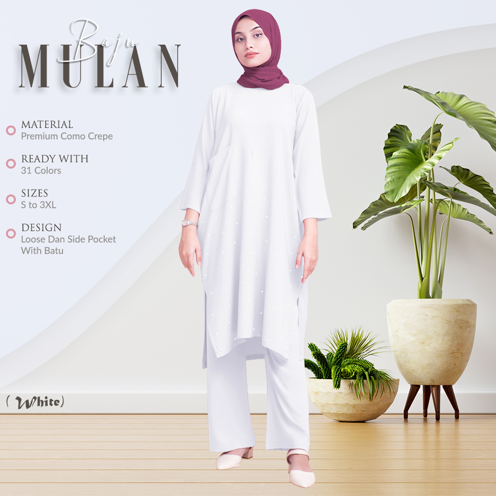 BAJU MULAN BASIC WITH BATU 3.0 สําหรับกล้ามเนื้อ DAILY OUTFIT โดย ADAK FASHION V4