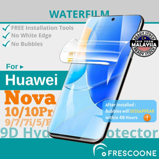 ฟิล์มกันรอยหน้าจอไฮโดรเจล แบบนิ่ม สําหรับ Huawei Nova 10 10 Pro 9 SE 7 7i 5 5i 4 4E 3E 2i