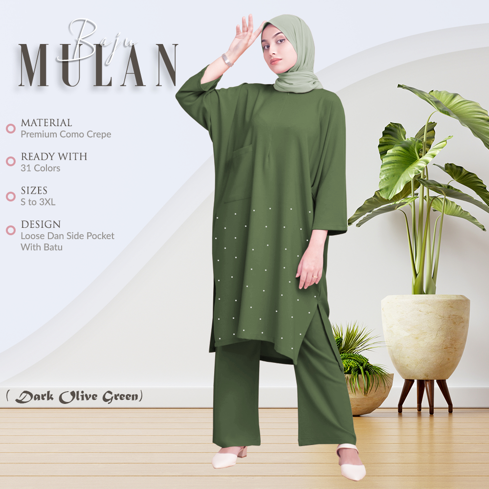 BAJU MULAN WITH BATU BASIC 3.0 สําหรับ MUSLIMAH DAILY OUTFIT โดย ADAK FASHION V2