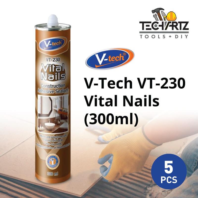 5 ชิ้น V-Tech VT-230 Vital Nails (300ml) กาวซีลก่อสร้าง