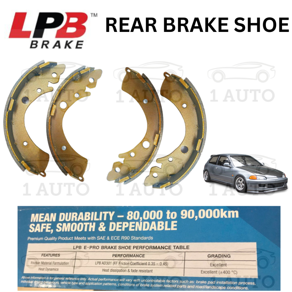 LPB รองเท้าเบรกหลัง HONDA CIVIC EG5 1.6 EH3 EH4 EH5 1.6