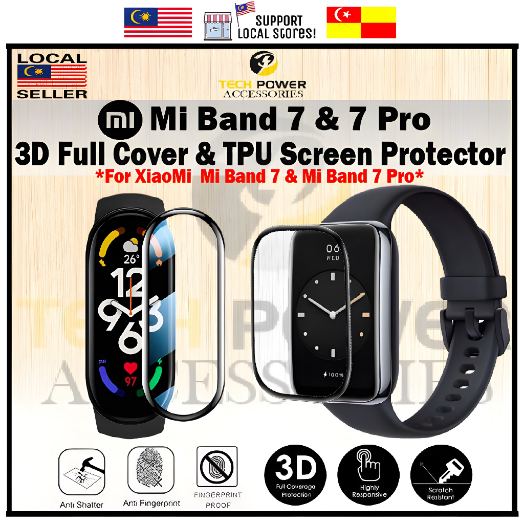 XiaoMi Mi Band 7/ Mi Band 7 Pro 3D Film Curved Full Screen Protector / TPU HD Clear Protective Film