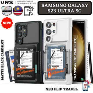 Vrs NEO เคสโทรศัพท์ PC TPU ใส ผิวด้าน กันกระแทก มีช่องใส่บัตร สําหรับ Samsung Galaxy S23 Ultra 5G