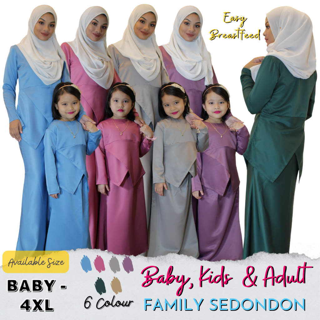 [สินค้าขายดี BAJU KURUNG MOTHER & CHILD MATCHING RAYA 2023] ผู้ใหญ่ BAJU KURUNG MEDINA SIZE XS-4XL &
