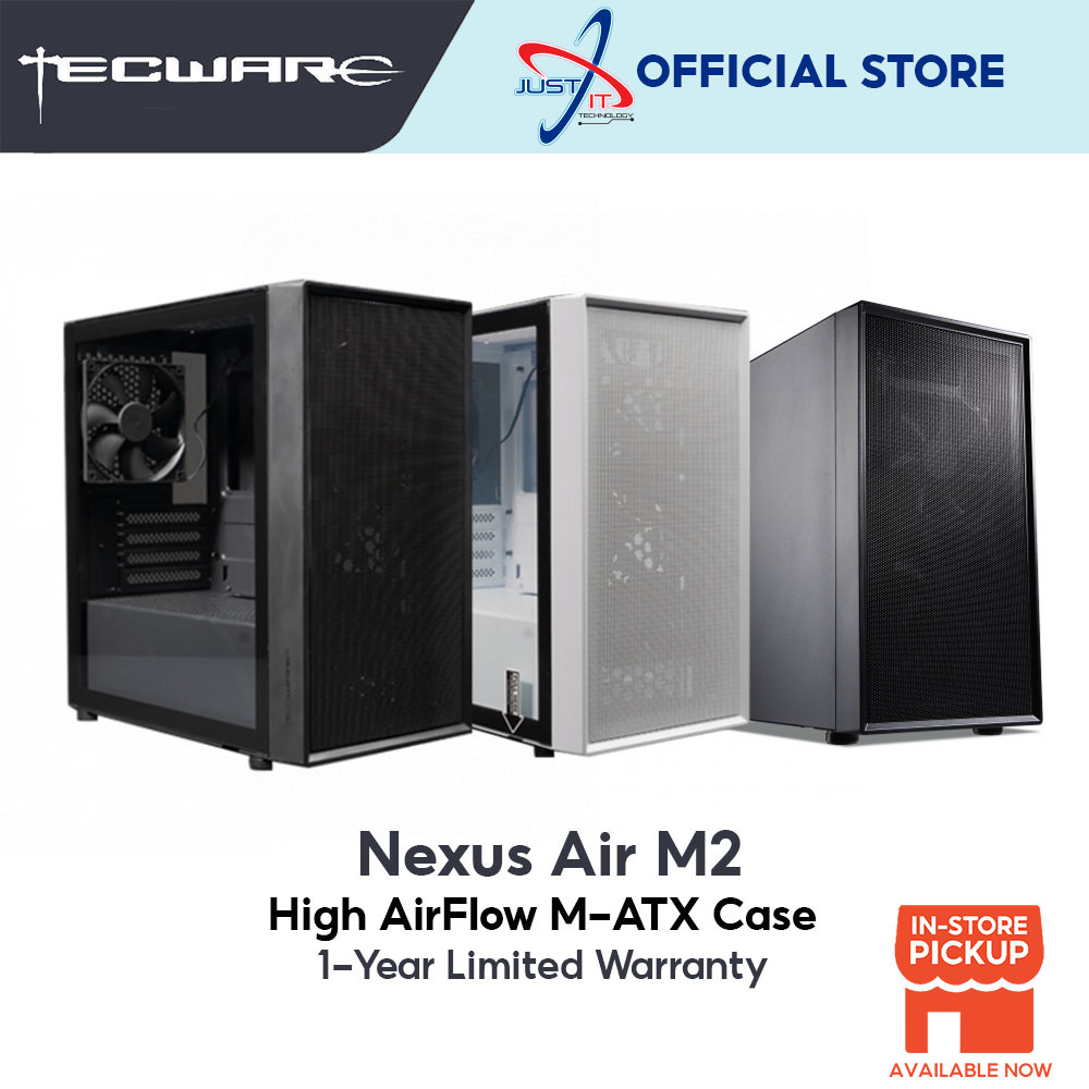 Tecware NEXUS AIR M2 TG MATX TEMPER GLASS GAMING CASE ( สีดํา / ขาว / เหล ็ ก