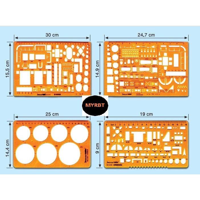 ชุดอุณหภูมิศิลปะ Bina/INNER SHAPED/LANSKAP (4 ประเภทของ TEMPLATE) - ยี่ห้อ JINSIHOU