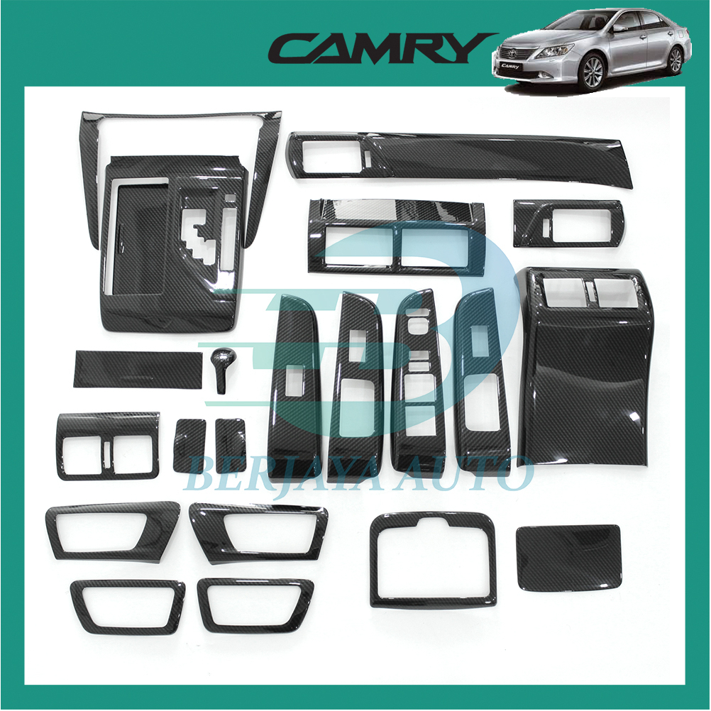 Toyota Camry 2012 - 2018 XV50 ตกแต่งภายในคาร์บอนไฟเบอร์ออกแบบ Trim สําหรับ XV50 Camry รถอุปกรณ์เสริม