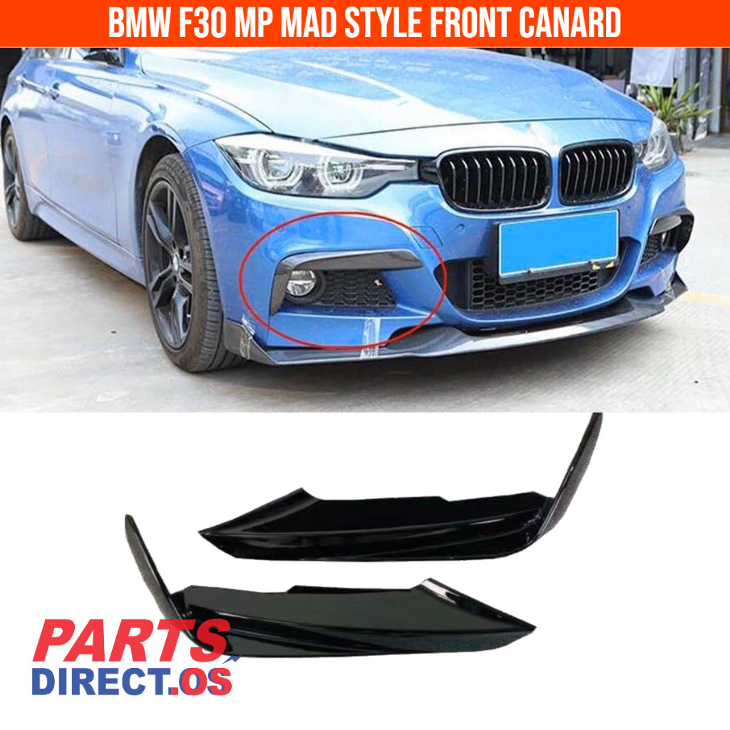 BMW F30 canard M sport กันชน fang MAD สไตล์ lip splitter F30 อุปกรณ์เสริม