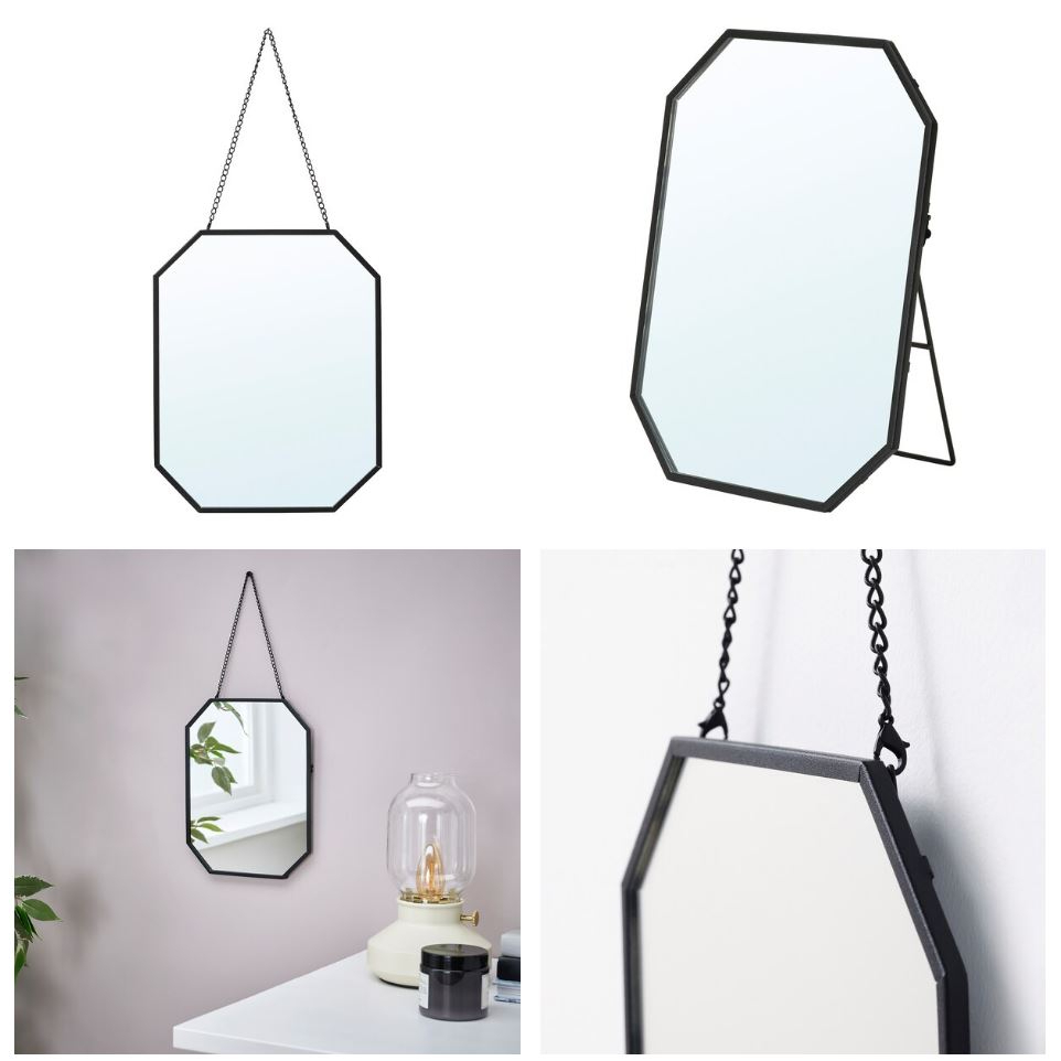 LASSBYN Mirror/Table Mirror/กระจกติดผนัง สีดํา
