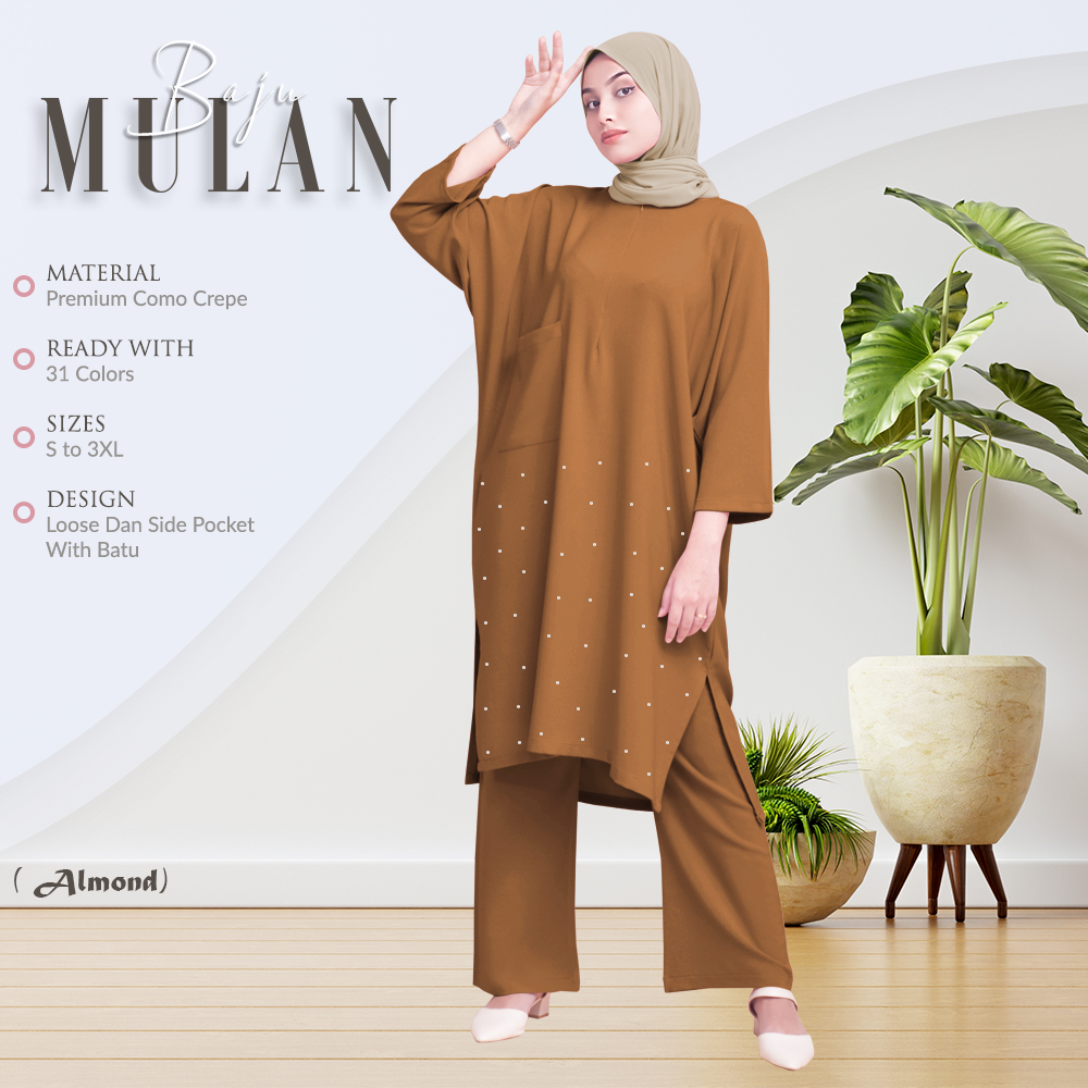 BAJU MULAN WITH BATU BASIC 3.0 สําหรับ MUSLIMAH DAILY OUTFIT โดย ADAK FASHION V1