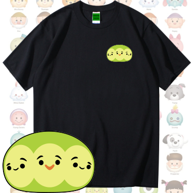 ใหม่ PEAS ใน A POD TSUM TSUM พิมพ์ Tees รอบคอสบายๆแฟชั่นแขนสั้นเสื้อยืดผู้หญิงผู้ชาย UNISEX