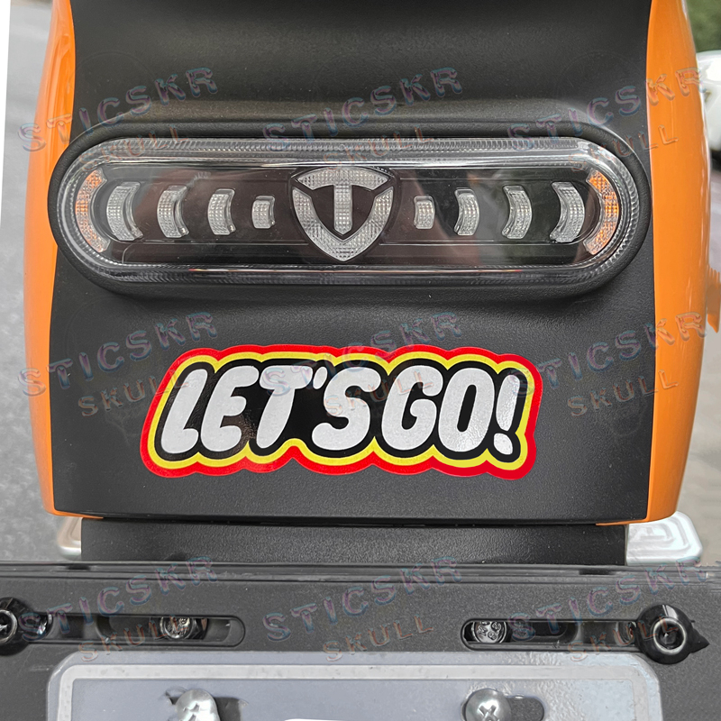 Lets Go / Lego Letter Matte Car Sticker Decorative Motorcycle Food Delivery Bag