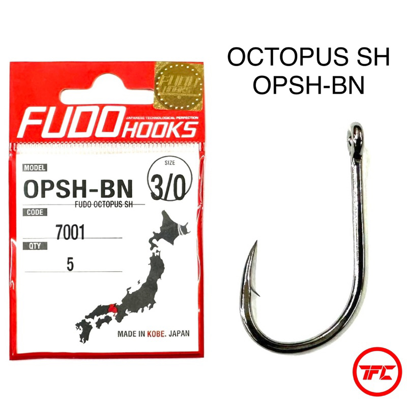 FUDO Hooks Octopus SH OPSH-BN ตะขอตกปลาญี่ปุ่นด้านล่างน้ําเค็ม