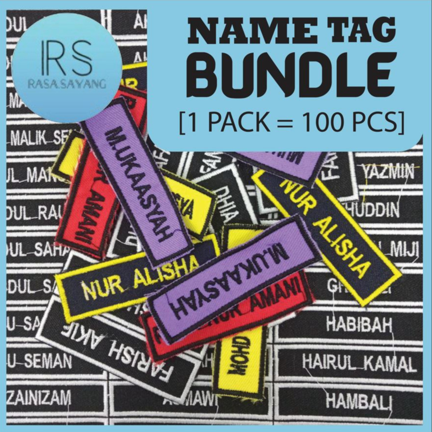 💥BUNDLE SULAM NAME TAG💥 NAME TAG SEKOLA 100/PC