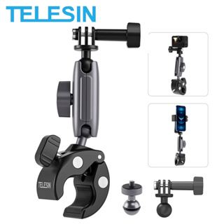 Telesin เมาท์ขาตั้งกล้องติดแฮนด์บาร์รถมอเตอร์ไซค์ สําหรับ GoPro HERO Insta360 ONE DJI ACTION