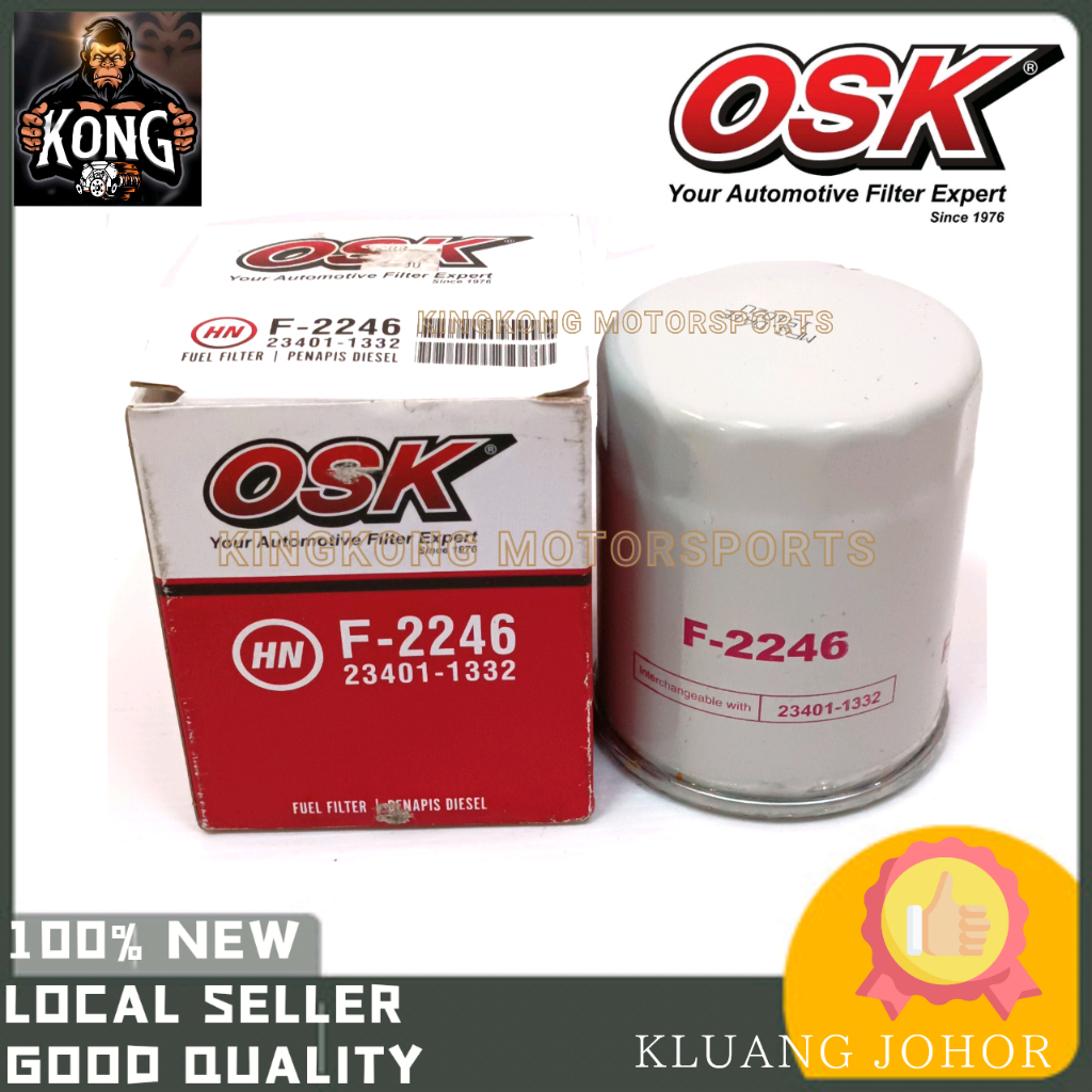 OSK FUEL FILTER F-2246 PENAPIS DIESEL LORI LORRY 23401-1332 HINO FG WU300 HO7D HO7C FUEL FILTER F 22