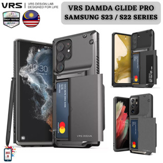 Vrs DAMDA GLIDE PRO Samsung Galaxy S23 S22 Ultra Plus ช่องใส่การ์ด กระเป๋าสตางค์ โลหะ PC TPU เคสโทรศัพท์มือถือ แบบเต็ม