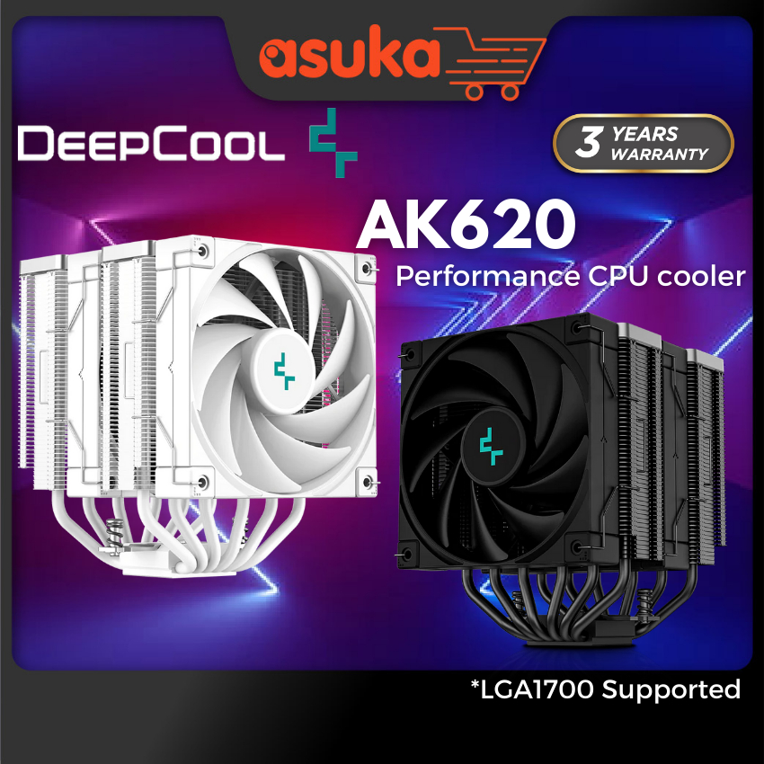 Deepcool AK620 Performance CPU Air Cooler (White Dark Zero Digital)