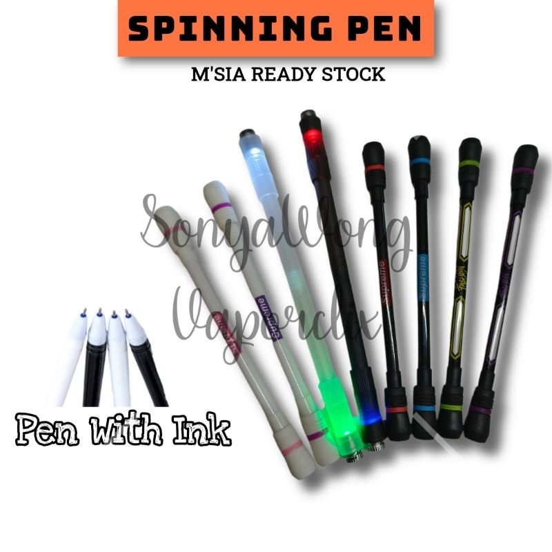 ปากกา Spinning LED Light Anime Spinning Pen Finger Flexibl Student Laptop Decompression Pen Ballanc