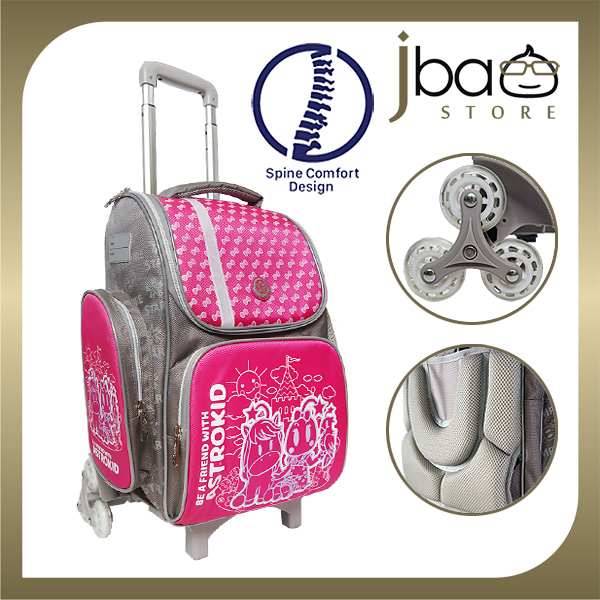 Astrokid 6 Wheels Kid Trolley School Bag Astrokids 三维 Foam Cushion Backpack Spine Comfort design R-8