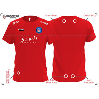 ใหม่ เสื้อกีฬาแขนสั้น ผ้าไมโครไฟเบอร์ ลายทีมชาติฟุตบอล Sabah FC 2023 ชุดเหย้า