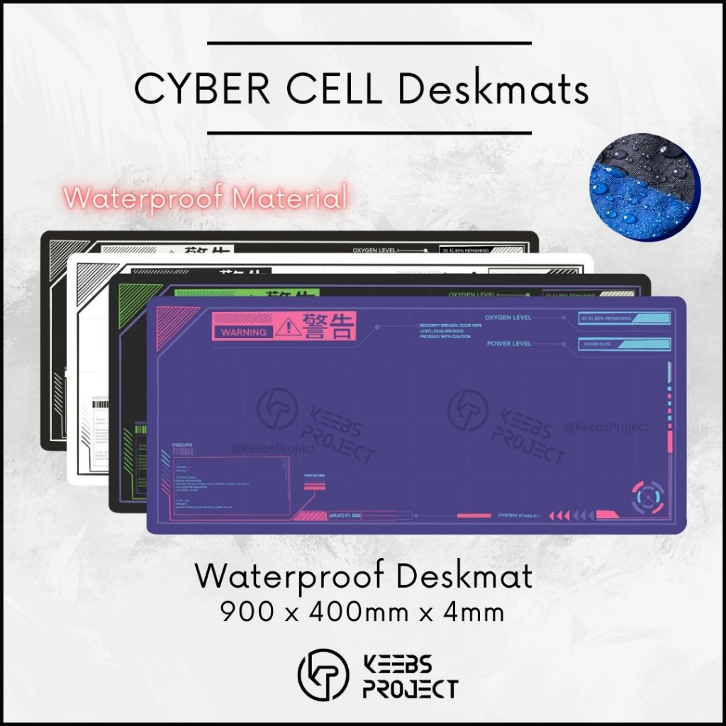 Mecha Eva01 Cybercell Deskmat Deskmat แผ่นรองเมาส์ (900 มม. x 400 มม. x 4 มม.) - แผ่นรองเมาส์กันน้ํา