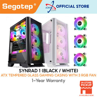 Segotep SYNRAD 1 ATX เคสกระจกเล่นเกม พร้อมพัดลม RGB 3 ตัว (สีดํา / สีขาว)