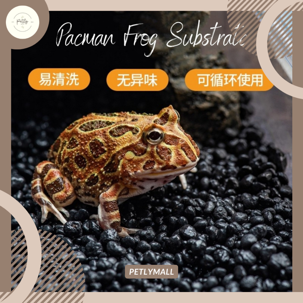 [PetlyMall] Pacman Frog Horned Frog Substrate ผ้าปูที่นอน Ceratophrys โคลนดินเปิดใช้งานคาร์บอนไม่มีก