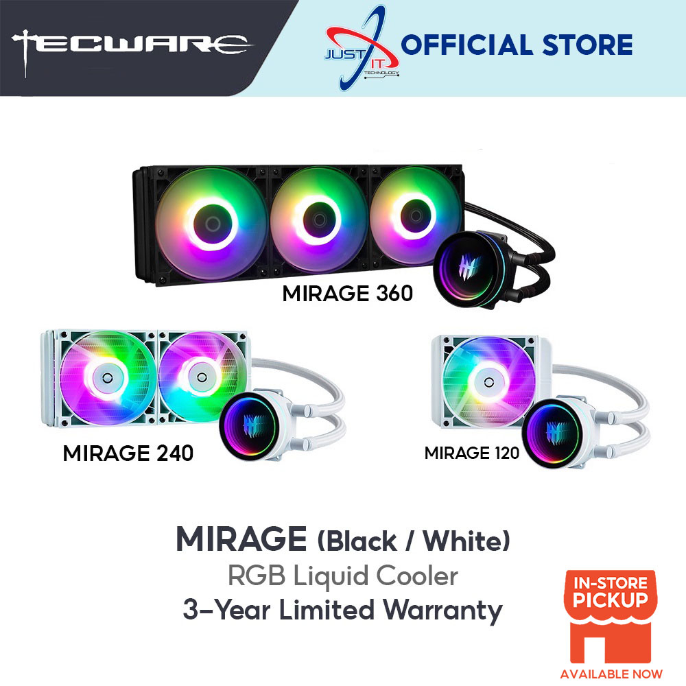 Tecware Mirage ( 120 / 240 / 360 ) ARGB AIO Cooler - สีดํา / ขาว