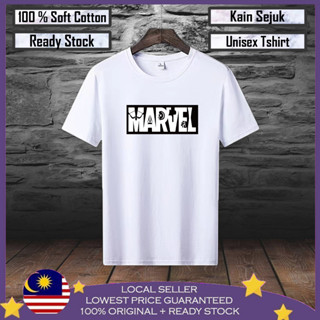 เสื้อยืดคอกลม ผ้าฝ้าย 100% พิมพ์ลาย Marvel Baju Perempuan สําหรับผู้ชาย