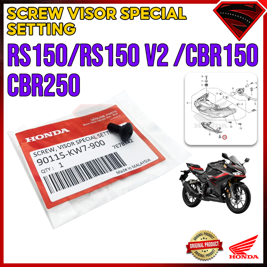 HONDA RS150 RS 150 V2 CBR150 CBR250 VISOR SCREW ชุดพิเศษ CBR 150 CBR 250 90115-KW7-900