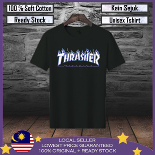 เสื้อยืด ผ้าฝ้าย 100% พิมพ์ลาย Thrasher สําหรับผู้ชาย