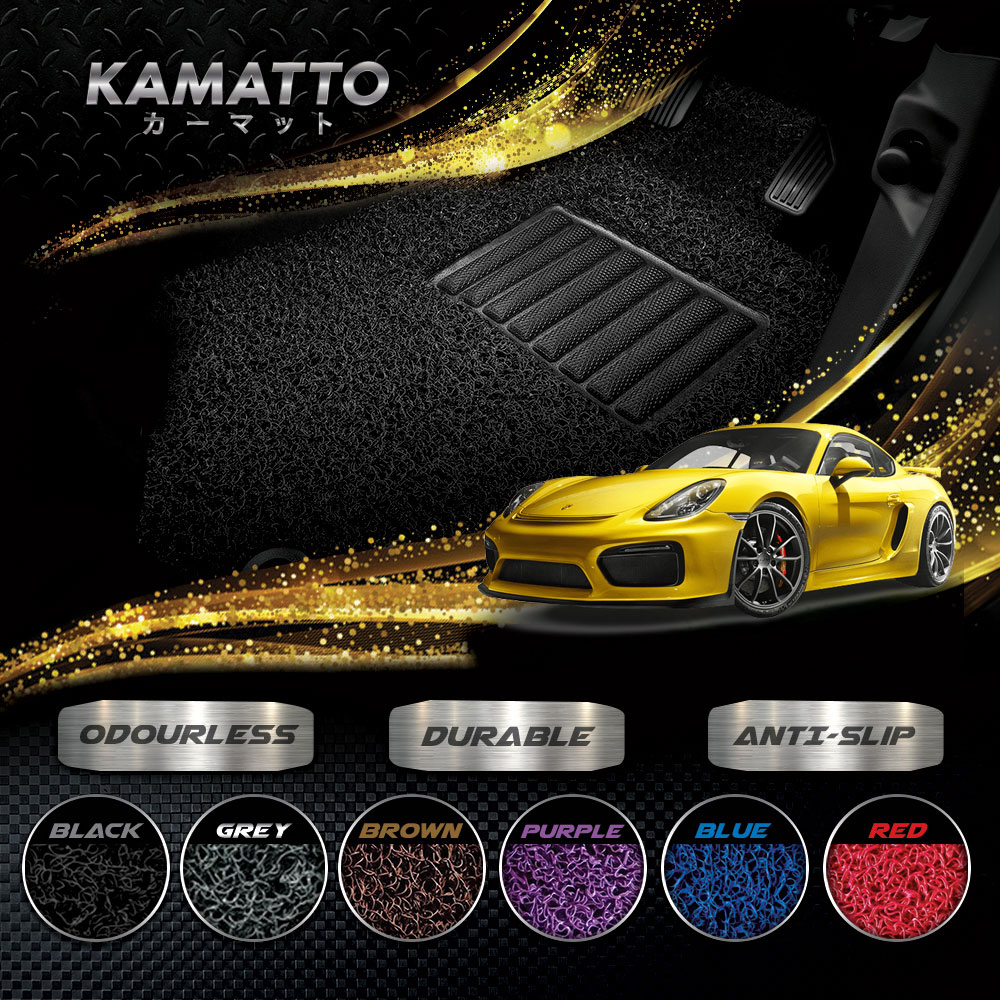 Kamatto Porsche 981 Cayman GT4 2012 - 2016 Car Coil พรมปูพื้นพรม PVC