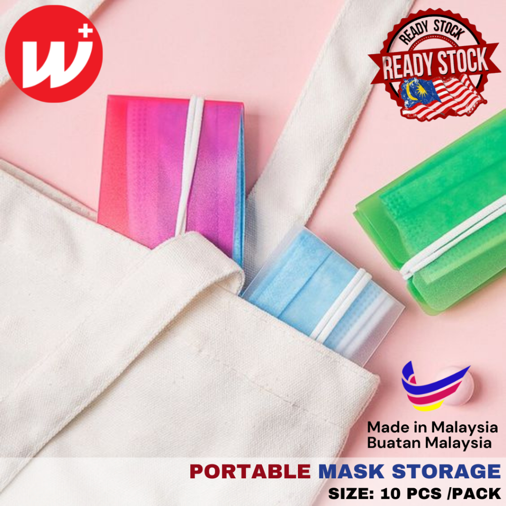 PORTABLE ️REUSABLE ️FOLDABLE ️HYGEINE ️POSABLE FACE MASK HOLDER KEEPER STORAGE CLIP FLUORESCENT COLO