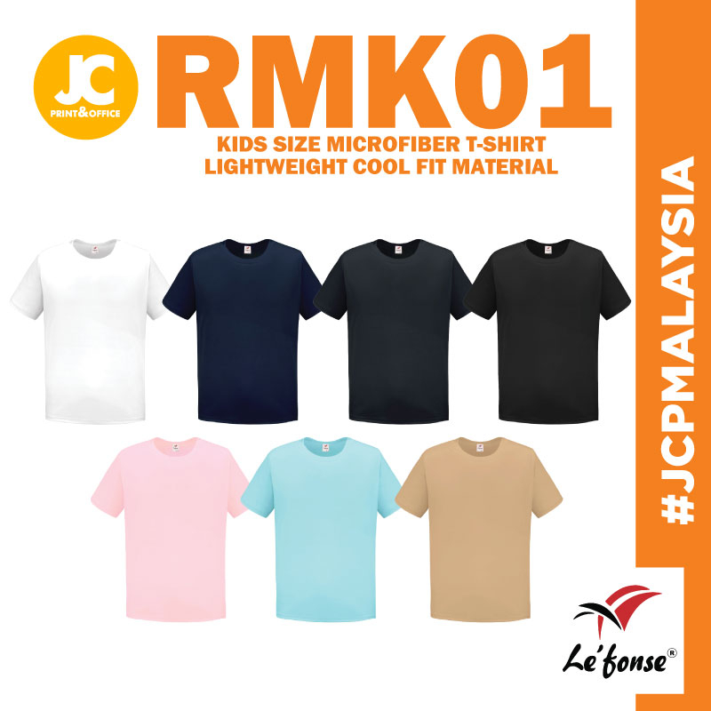 JCP x LEFONSE ไมโครไฟเบอร์เด็กขนาดเสื้อยืดเด็ก RMK01 น้ําหนักเบา Cool Fit สบายเสื้อยืดเด็ก - RMK01 G