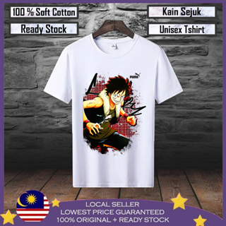 เสื้อยืด ผ้าฝ้าย 100% พิมพ์ลาย One Piece Luffy Baju Lelaki พรีเมี่ยม สําหรับผู้ชาย