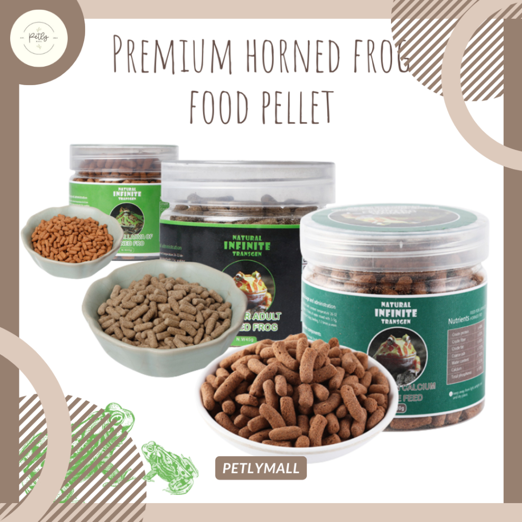 [PetlyMall] Premium Horned Frog Pacman Frog Food รสปลากุ้ง เม็ดโปรตีนสูง สัตว์สะเทินน้ําสะเทินบก Cer