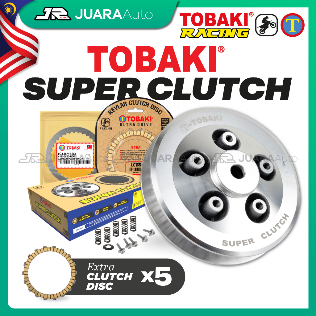 Tobaki Racing Super Clutch Y15ZR LC135 WAVE125 Y15 V1 V2 LC 135 4S 4SPEED W125 SR ULTIMO Racing Clutch Hyper Clutch