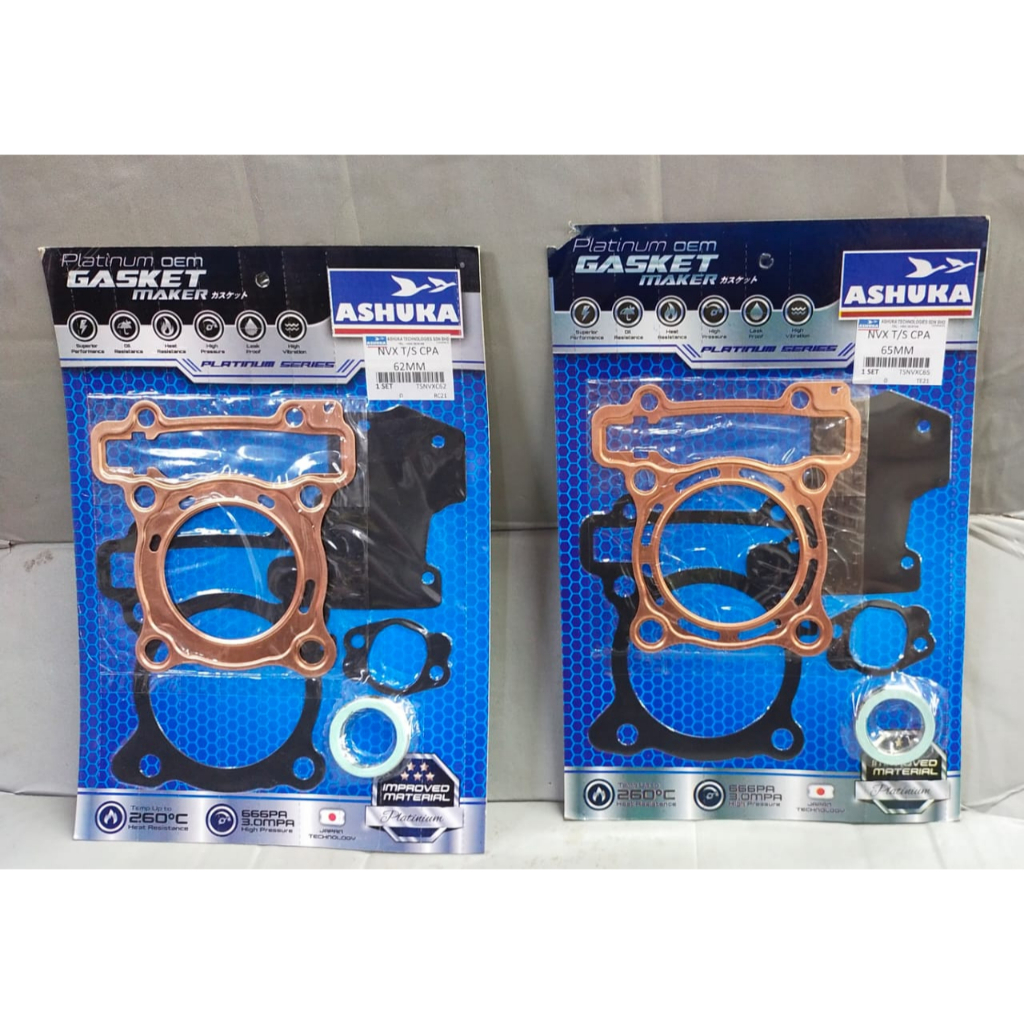 ปะเก็น Ashuka platinum oem TOP ชุด STD SIZE / 60MM / 62MM / 63MM /65mm / 66MM Nvx155 & aerox155