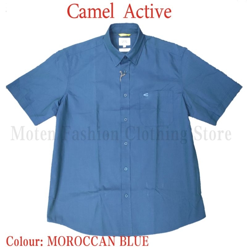 Camel Active เสื้อเชิ้ตแขนสั้นผู้ชาย Regular Fit 1757-Moroccan Blue/ Black (มีให้เลือก 2 สี)