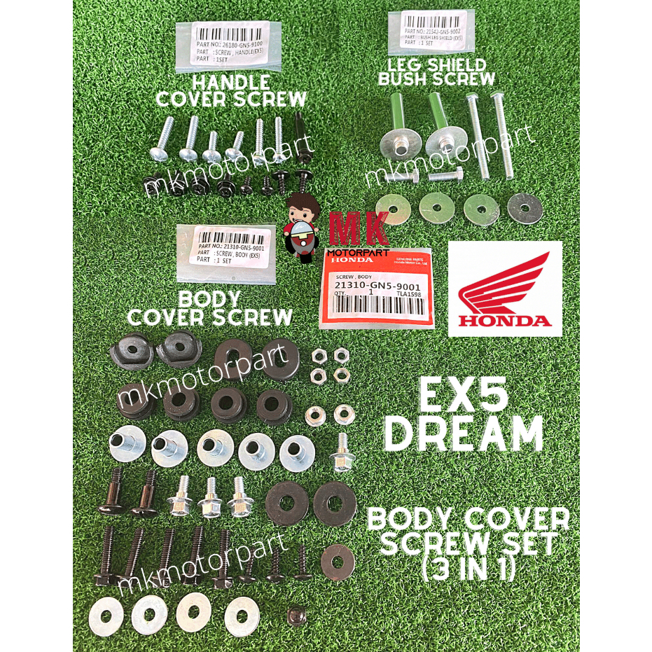 (GN5) Honda EX5 Dream Full Set Body Cover Screw Set ( 3 IN 1 ) 3 PACK