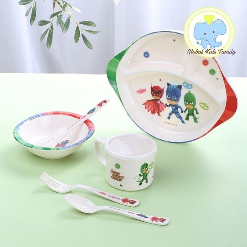 PJ-Mask Cat boy Cup ชุดจานถ้วยสําหรับเด็ก