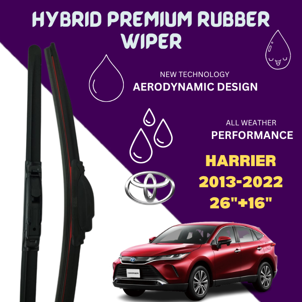 TOYOTA HARRIER 2013-2022 ( XU60/XU80 ) JAPAN HYBRID PREMIUM QUALITY RUBBER WIPER ( 2 ชิ้น/เซ็ต)