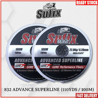 Sufix 832 Advance Superline Gore สายเอ็นตกปลาไฟเบอร์ แบบถัก (110 หลา/100 เมตร)