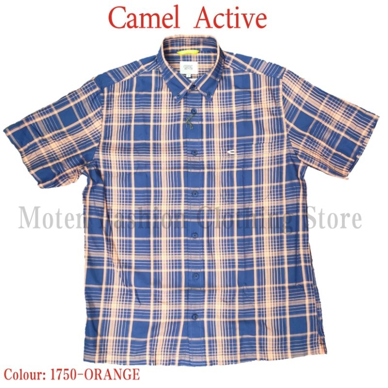 Camel Active เสื้อเชิ้ตแขนสั้นผู้ชาย Regular Fit 1750-ORANGE