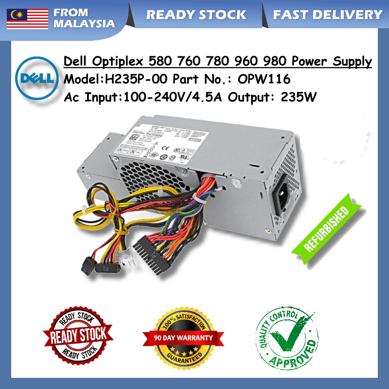 แหล่งจ่ายไฟ Dell Optiplex 960 980 SFF PSU 235W (H235PD-02 L235P-00 F235E-00 0N6D7N 0PW116 H235PW-00)