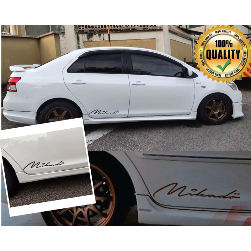 สติ๊กเกอร์ติดรถ Mikado Signature Door Side Vinyl Sticker x 2pcs stiker kereta pintu mikado